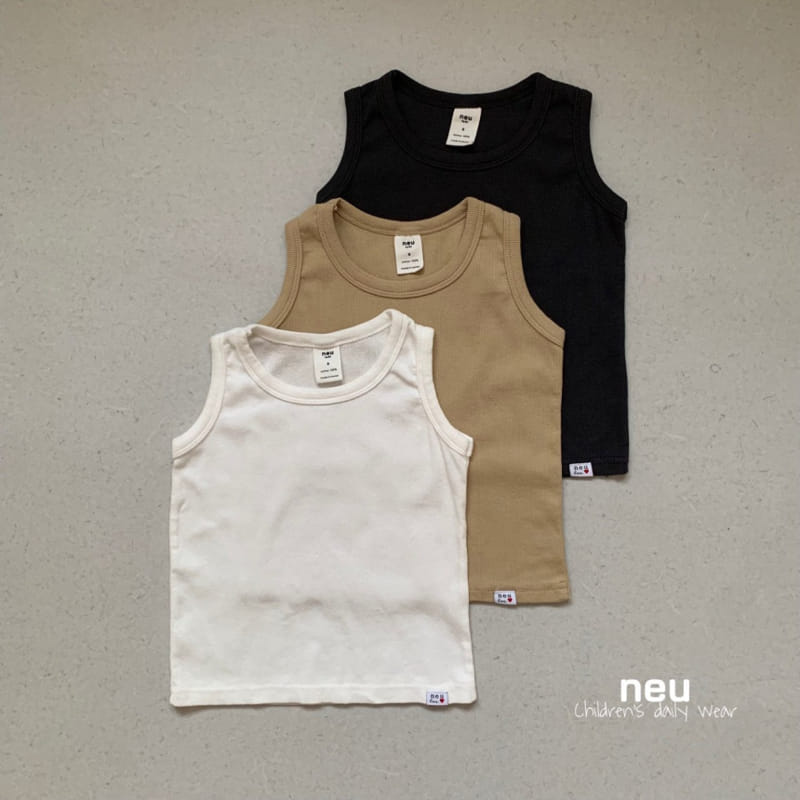 Neu - Korean Children Fashion - #kidsshorts - Rib Sleeveless Tee