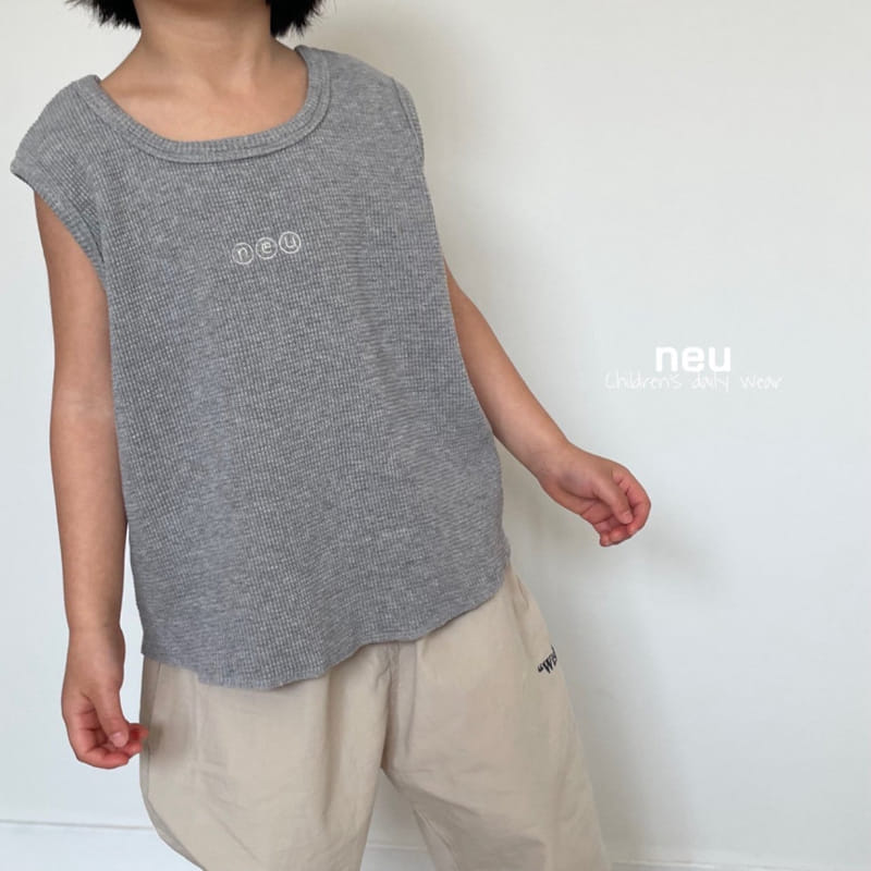 Neu - Korean Children Fashion - #magicofchildhood - Waffle Sleeveless Tee - 7