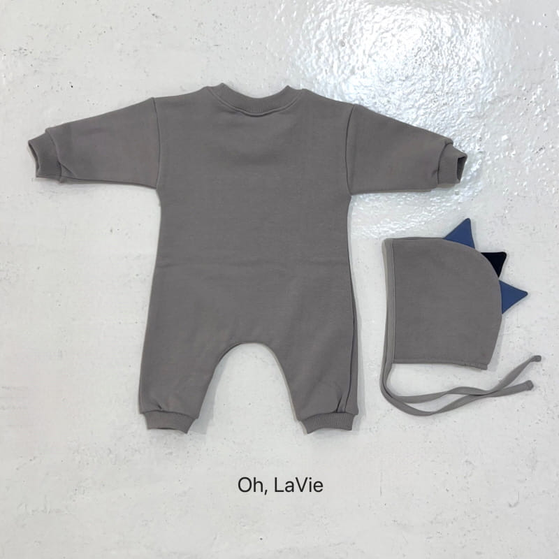 Oh lavie - Korean Baby Fashion - #babyboutiqueclothing - Stegosaurus Bonnet Bosy Suit Set - 6