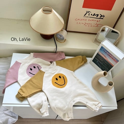 Oh-lavie - Korean Baby Fashion - #babylifestyle - Smile Patch Baby Body Suit