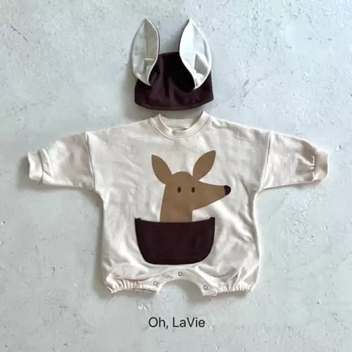 Oh-lavie - Korean Baby Fashion - #babyoninstagram - Kangaroo Hat Baby Body Suit Set