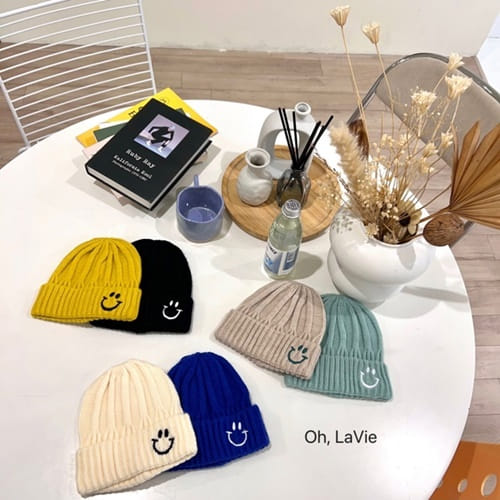 Oh-lavie - Korean Baby Fashion - #babyoninstagram - Smile Embroidery Beanie