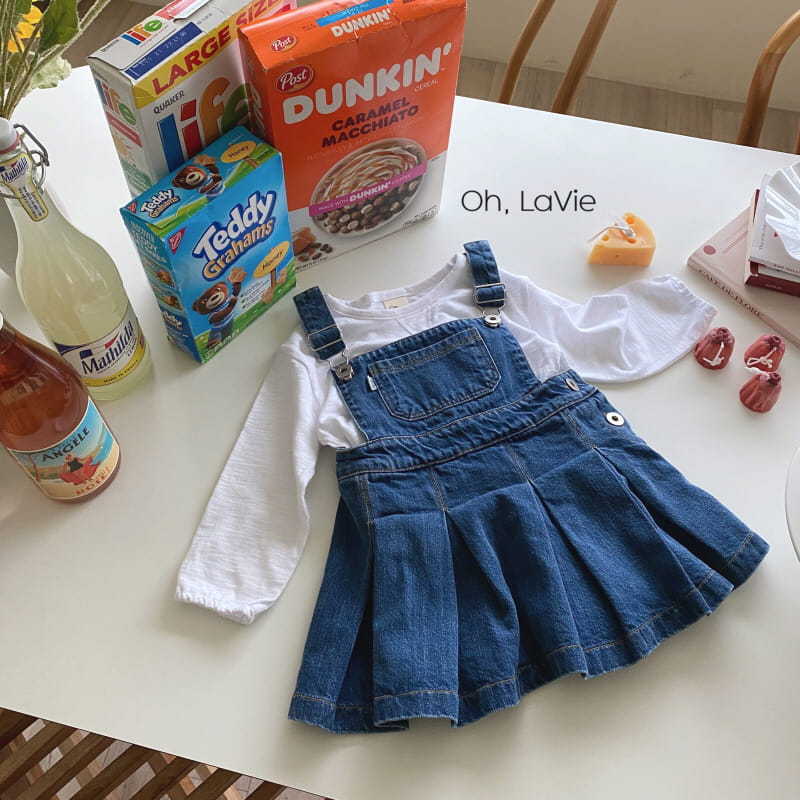 Oh lavie - Korean Children Fashion - #childofig - Denim Dungarees Tennis Skirt