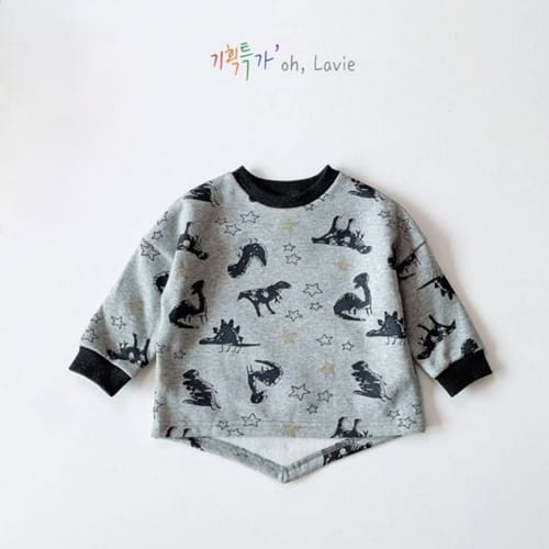 Oh-lavie - Korean Children Fashion - #designkidswear - Dinosaur Print Fleece Sweatshirt