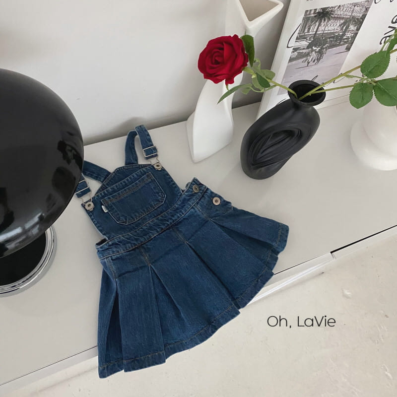 Oh lavie - Korean Children Fashion - #fashionkids - Denim Dungarees Tennis Skirt - 5