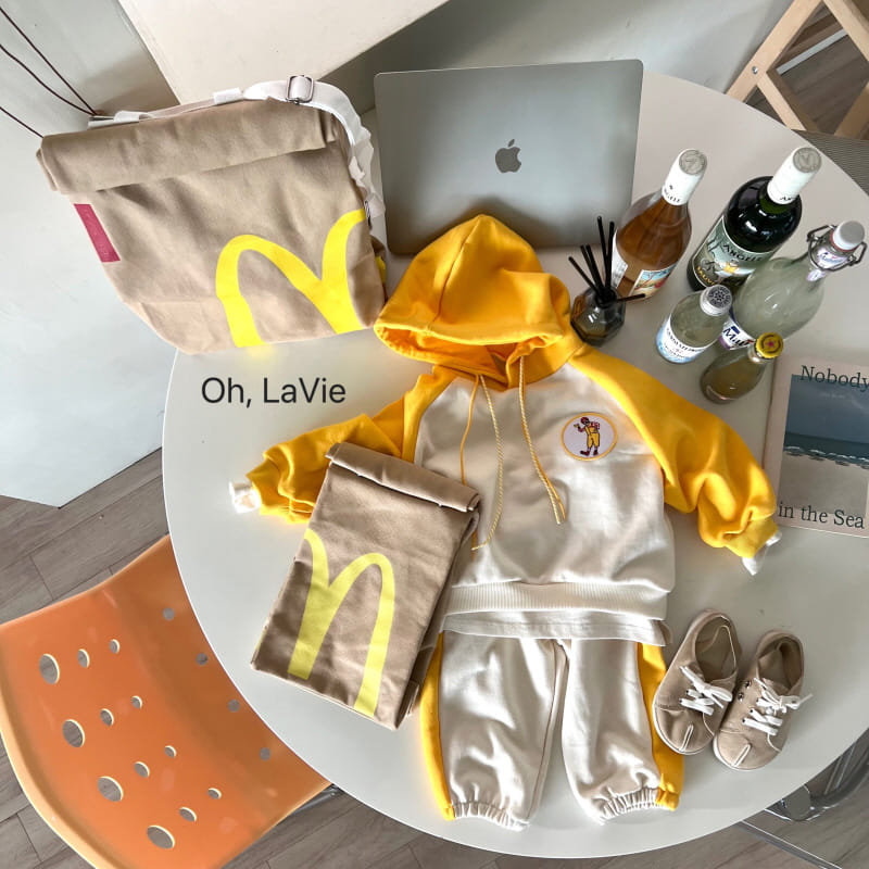 Oh lavie - Korean Children Fashion - #littlefashionista - M Donald Hoody Top Bottom Set