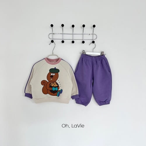 Oh-lavie - Korean Children Fashion - #magicofchildhood - Squirrel Top Bottom Set