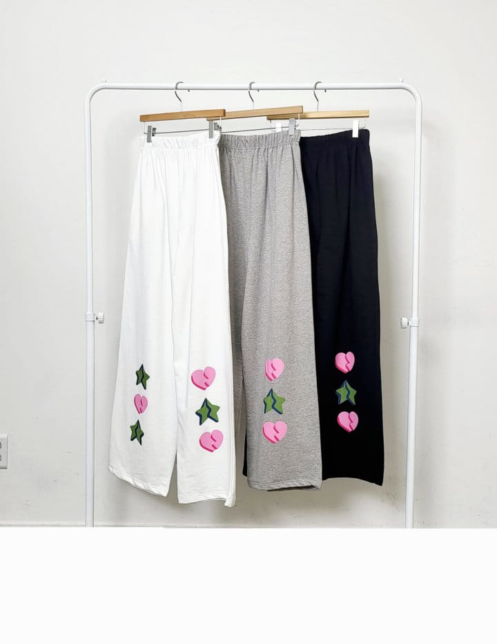 One the woman - Korean Women Fashion - #vintagekidsstyle - Star Wide Pants