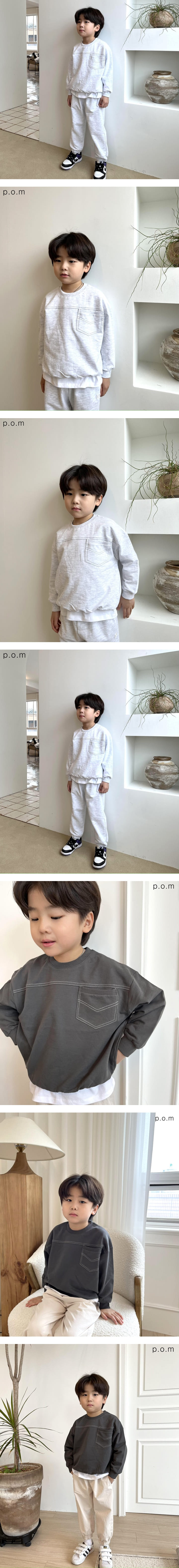 P.o.m - Korean Children Fashion - #childofig - Pocket Sweatshirt - 2