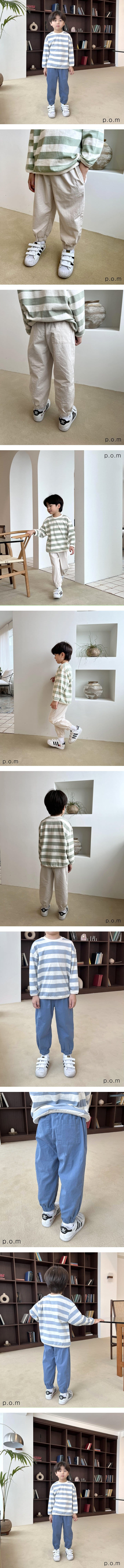 P.o.m - Korean Children Fashion - #designkidswear - Twill Jogger Pants - 2