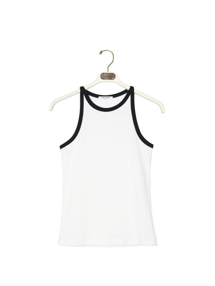 Paper Moon - Korean Women Fashion - #momslook - Bi Color Halter Neck Sleeveless Tank Top  - 5