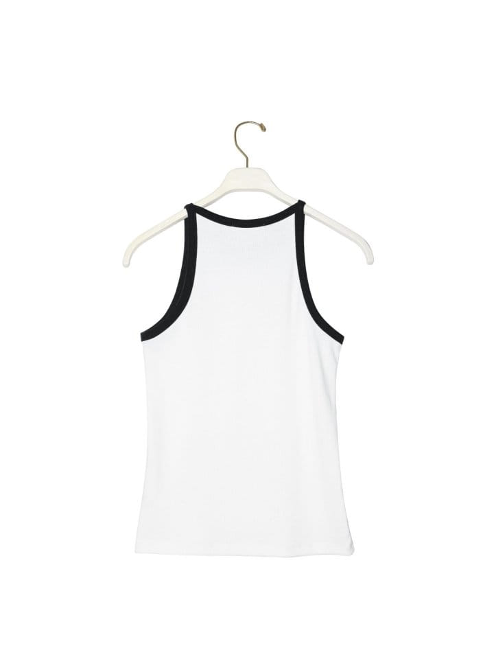 Paper Moon - Korean Women Fashion - #momslook - Bi Color Halter Neck Sleeveless Tank Top  - 6