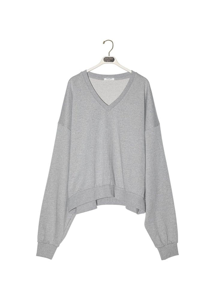 Paper Moon - Korean Women Fashion - #momslook - V Neck Oversized Sweatshirt  - 7