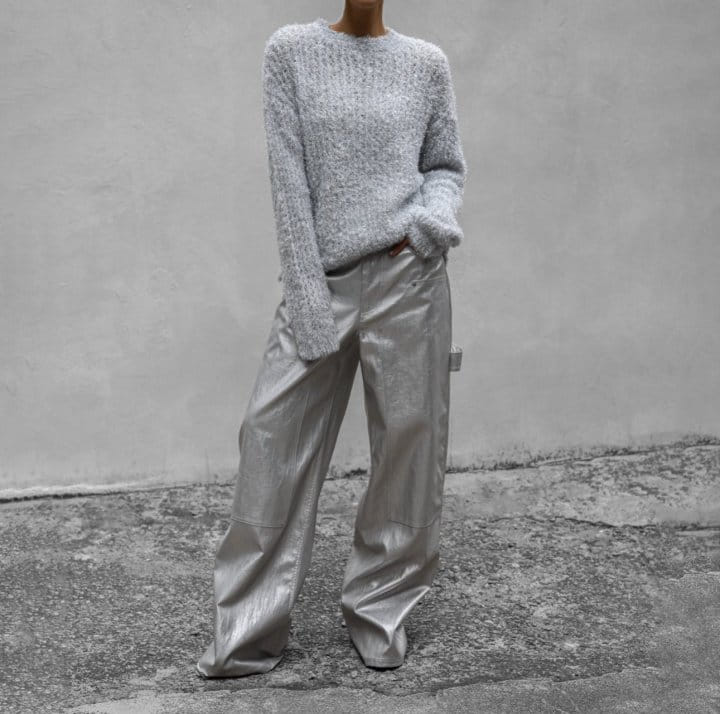 Paper Moon - Korean Women Fashion - #momslook - Metallic Pearl Oversized Knit Top - 2