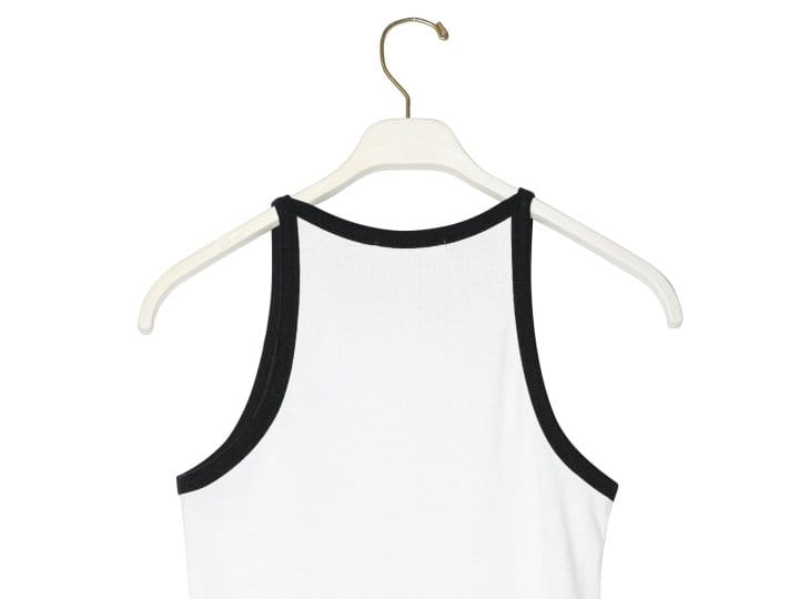 Paper Moon - Korean Women Fashion - #pursuepretty - Bi Color Halter Neck Sleeveless Tank Top  - 10