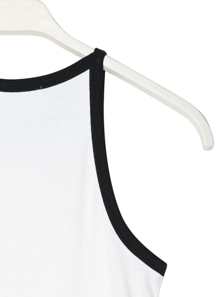 Paper Moon - Korean Women Fashion - #restrostyle - Bi Color Halter Neck Sleeveless Tank Top  - 11