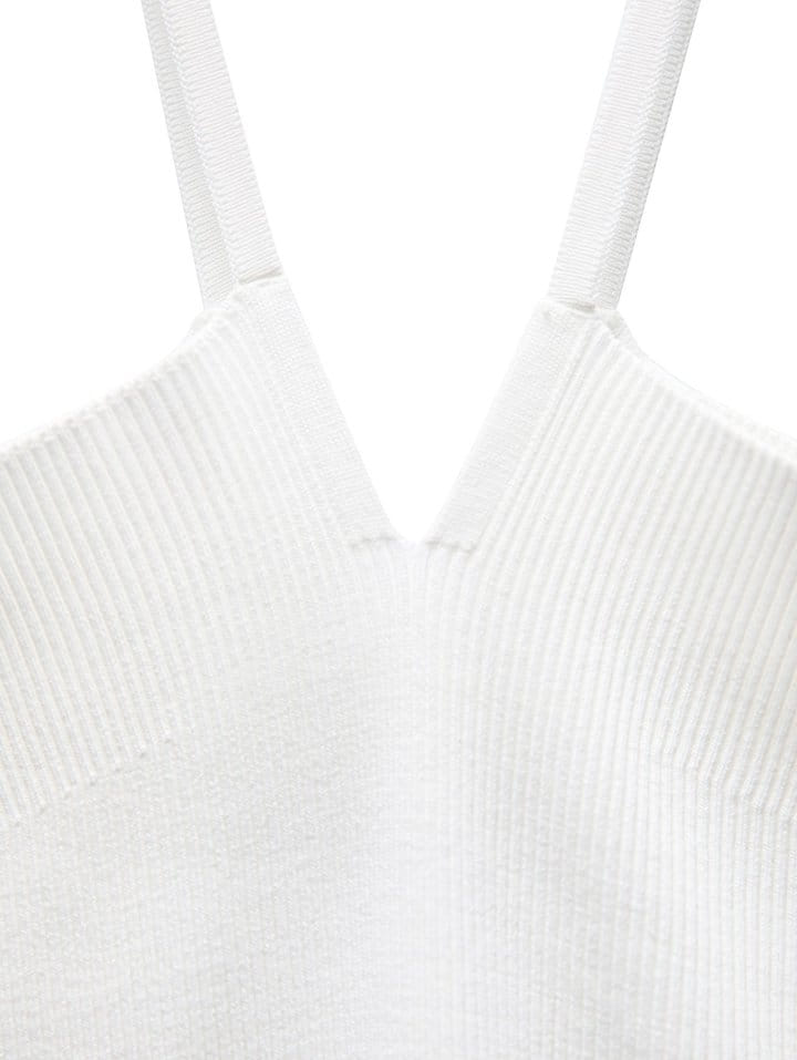 Paper Moon - Korean Women Fashion - #shopsmall - V Line Strap Ribbed Knit Sleeveless Top  - 9