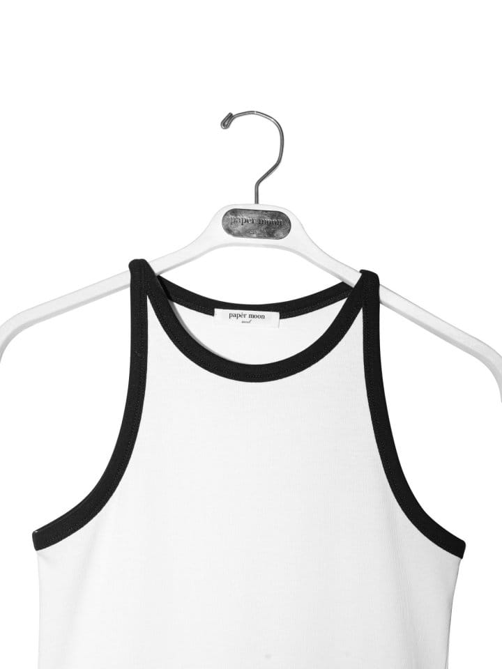 Paper Moon - Korean Women Fashion - #womensfashion - Bi Color Halter Neck Sleeveless Tank Top  - 7