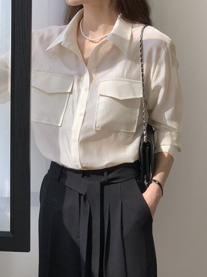 Renouveau - Korean Women Fashion - #momslook - Tencel Pocket Shirt - 10