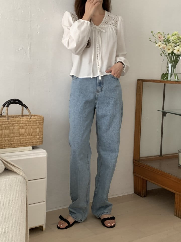 Renouveau - Korean Women Fashion - #momslook - light denim Pants - 7