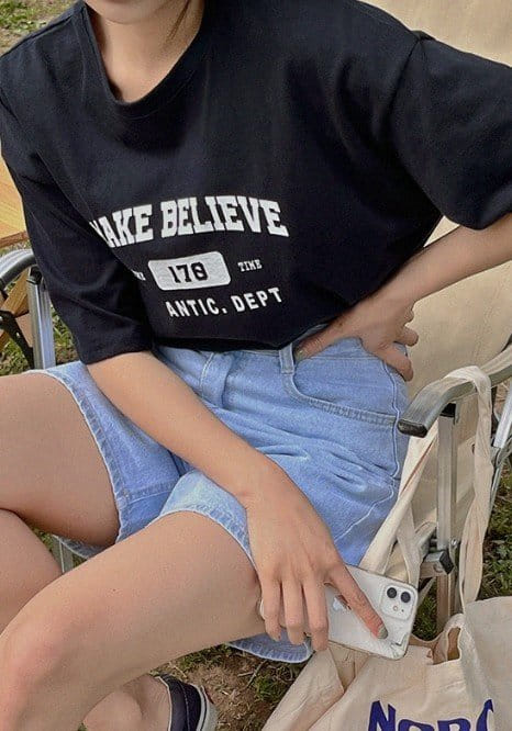 Sienne - Korean Women Fashion - #momslook - Believe Box Short Sleeve Tee - 5