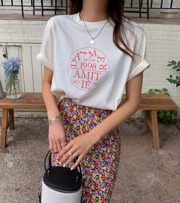 Sienne - Korean Women Fashion - #womensfashion - 1988 Lettering Short Sleeve Tee - 4