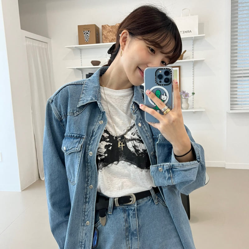 Solar - Korean Women Fashion - #momslook - Sunny Denim Shirt