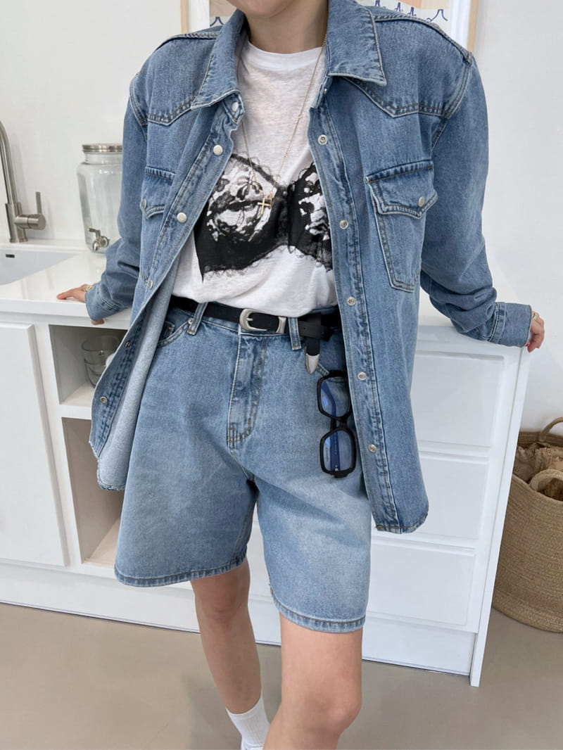 Solar - Korean Women Fashion - #momslook - Sunny Denim Shirt - 3