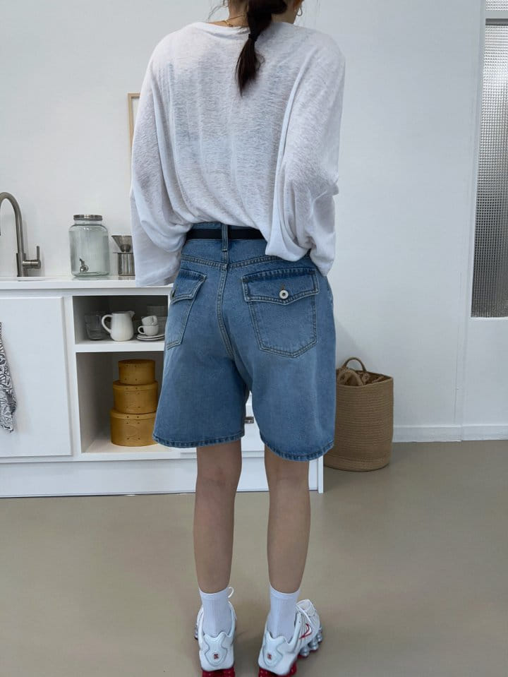 Solar - Korean Women Fashion - #womensfashion - Sunny Denim Half Pants - 7