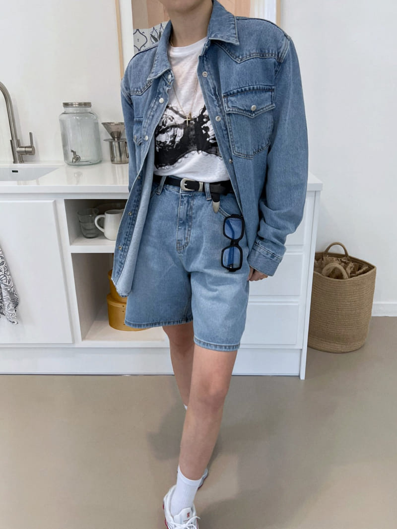 Solar - Korean Women Fashion - #momslook - Sunny Denim Shirt - 4