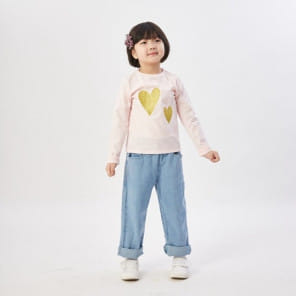 T.j - Korean Children Fashion - #Kfashion4kids - Glitter Heart Tee