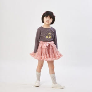 T.j - Korean Children Fashion - #fashionkids - Charcoal Spangles Cherry Tee