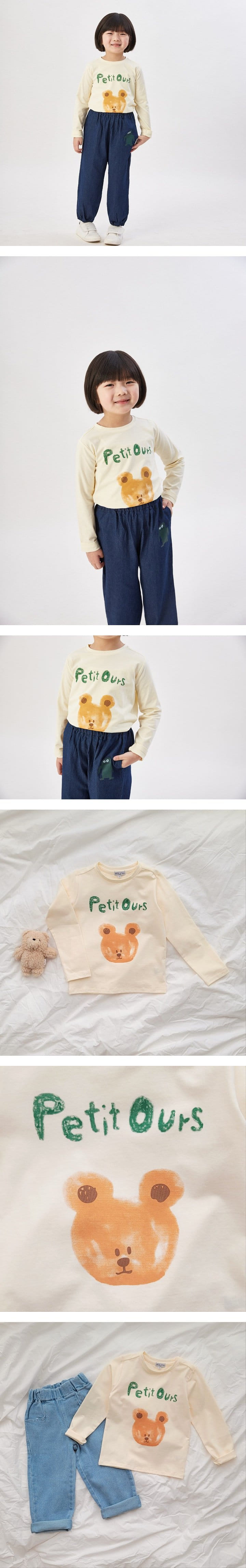 T.j - Korean Children Fashion - #kidzfashiontrend - Petite Bear Long Sleeve Tee - 2