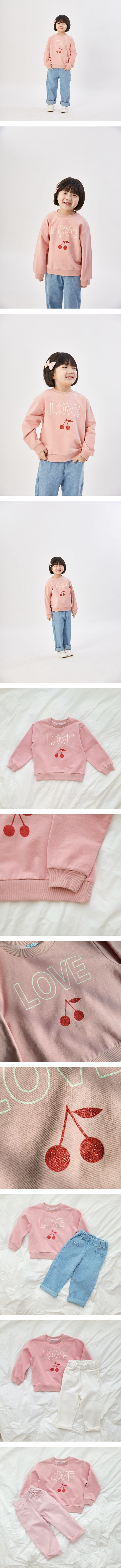 T.j - Korean Children Fashion - #todddlerfashion - Pink Love Sweashirt - 2