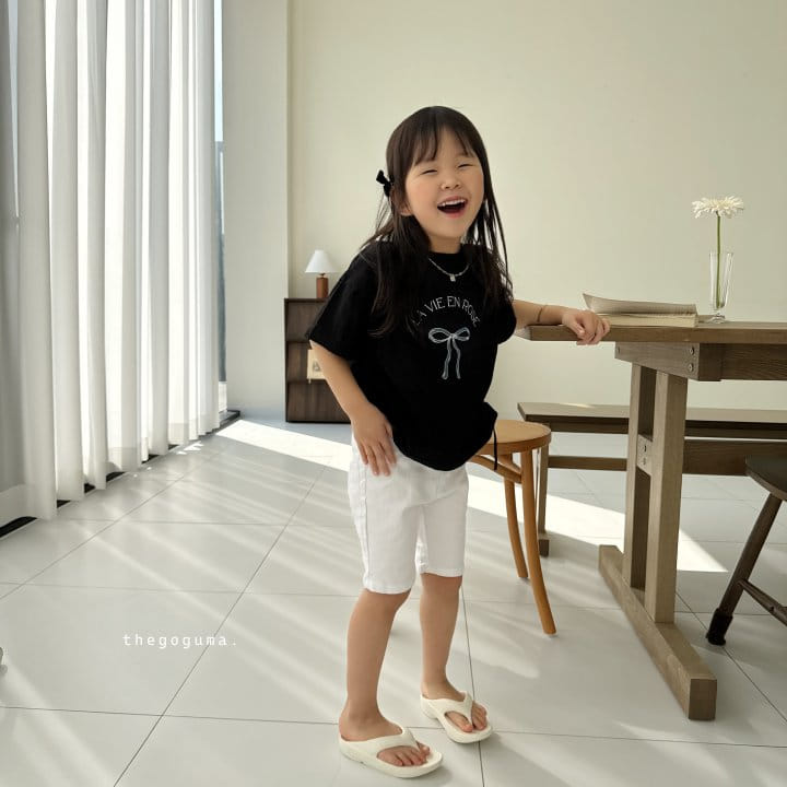 Thegoguma - Korean Children Fashion - #littlefashionista - Rose Ribbon Tee  - 5