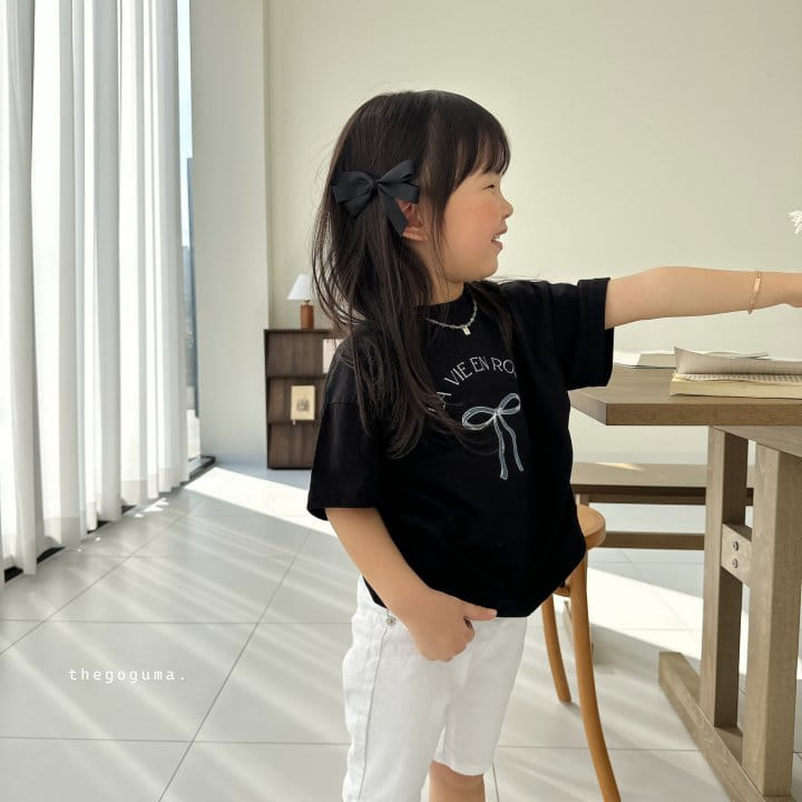 Thegoguma - Korean Children Fashion - #minifashionista - Rose Ribbon Tee  - 7