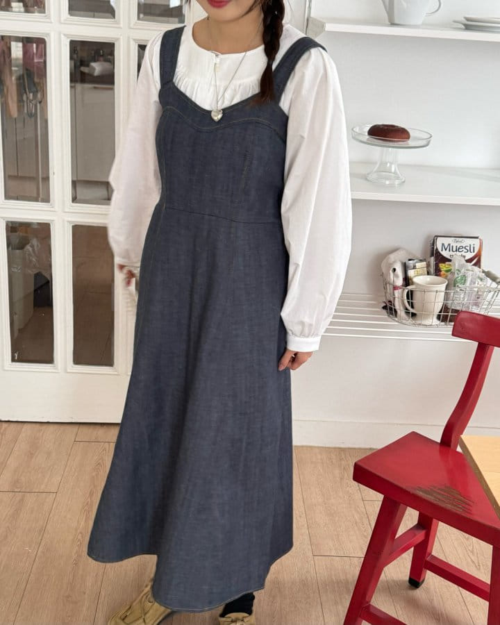 There's - Korean Women Fashion - #momslook - Denim Smoke One-Piece - 9