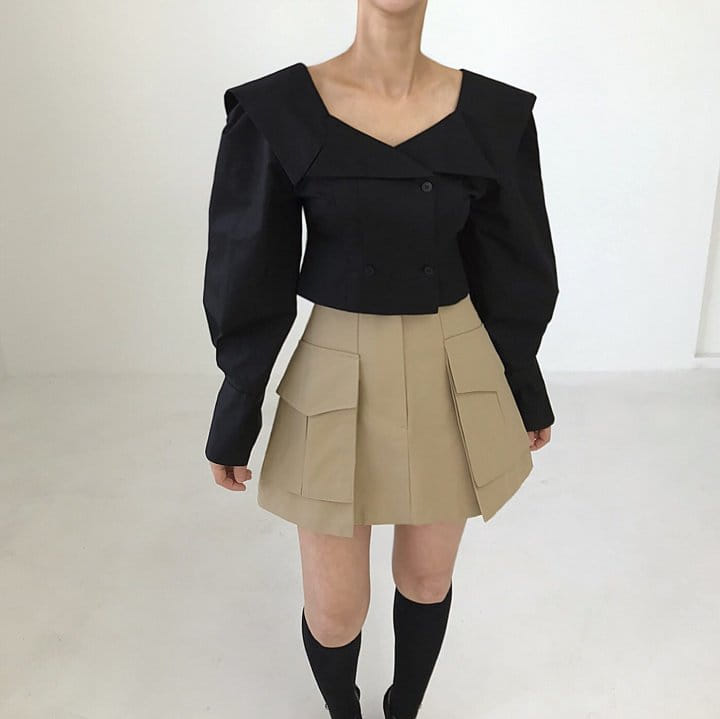 Twomoon - Korean Women Fashion - #momslook - Collar Square Top  - 2