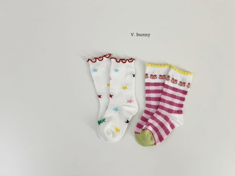 V Bunny - Korean Children Fashion - #childofig - Good Day Socks Set - 10