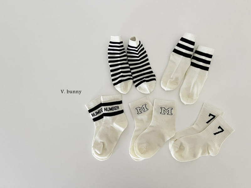 V Bunny - Korean Children Fashion - #childofig - Seven Socks Set - 11