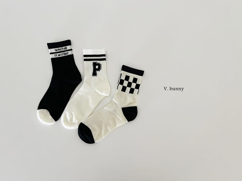 V Bunny - Korean Children Fashion - #childrensboutique - Pi Check Socks Set - 11