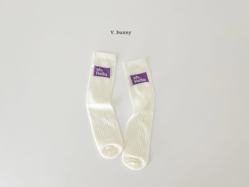 V Bunny - Korean Children Fashion - #childrensboutique - Oh Hello Socks Set - 5