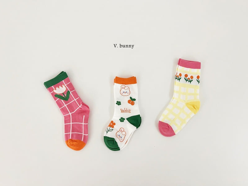 V Bunny - Korean Children Fashion - #fashionkids - Cherry Rabbit Socks Set