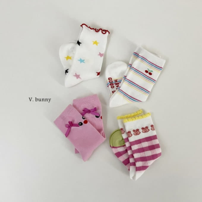 V Bunny - Korean Children Fashion - #kidsshorts - Good Day Socks Set