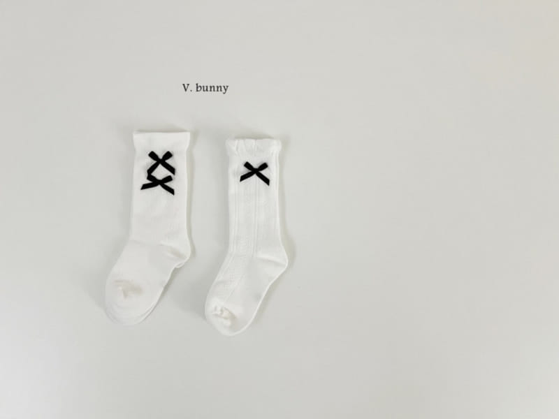 V Bunny - Korean Children Fashion - #kidsshorts - Point Ribbon Socks Set - 11