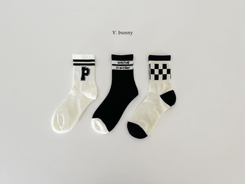 V Bunny - Korean Children Fashion - #kidsshorts - Pi Check Socks Set