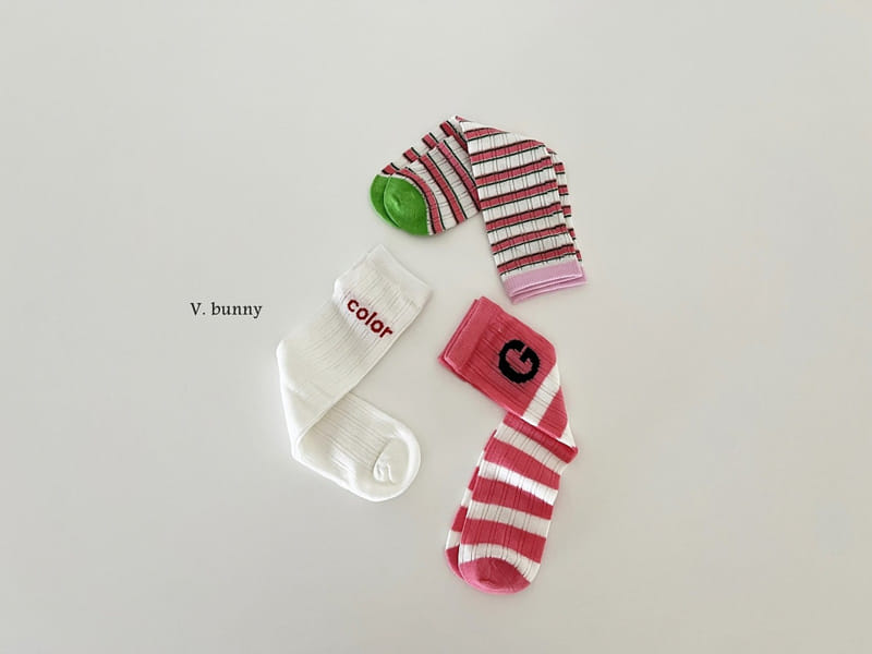 V Bunny - Korean Children Fashion - #kidsshorts - Color Socsk Set - 11