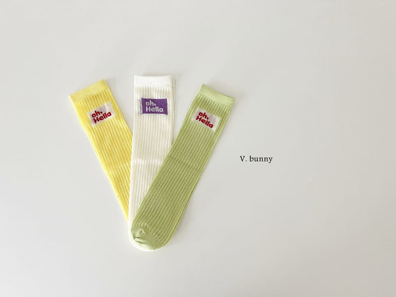 V Bunny - Korean Children Fashion - #kidsshorts - Oh Hello Socks Set - 9