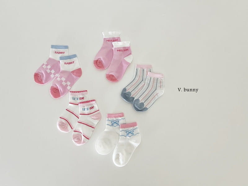 V Bunny - Korean Children Fashion - #kidsshorts - Ok Ribbon Socks Set - 8