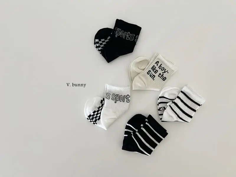 V Bunny - Korean Children Fashion - #kidsshorts - A Boy Socks Set - 3